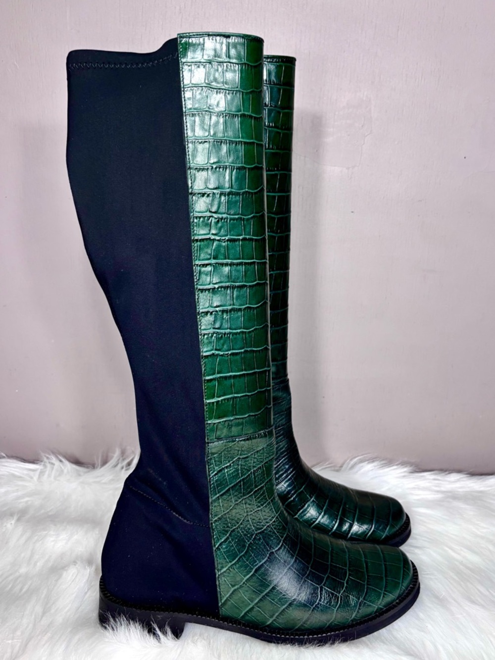UNITY IN DIVERSITY  Green Croco Tall Boot